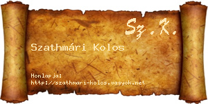 Szathmári Kolos névjegykártya